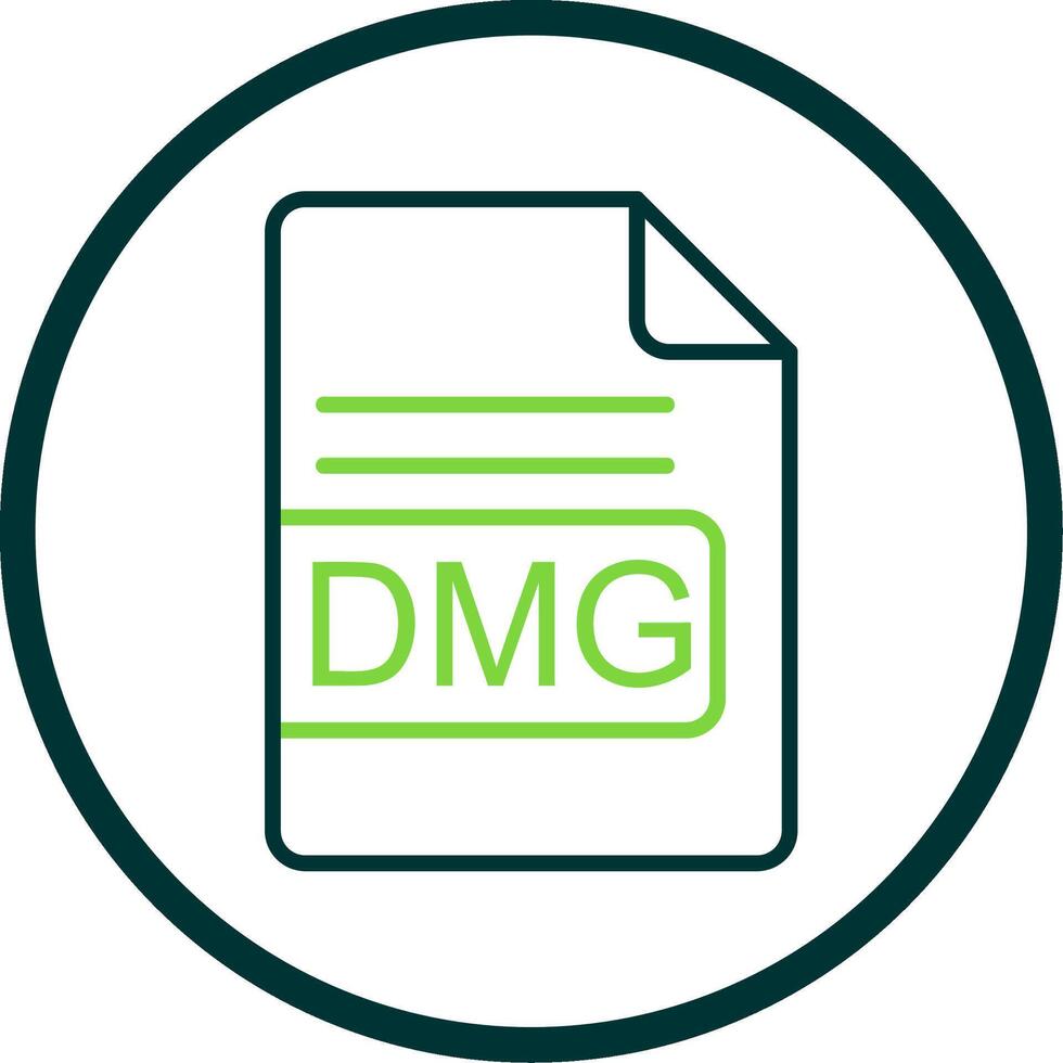 DMG File Format Line Circle Icon Design vector
