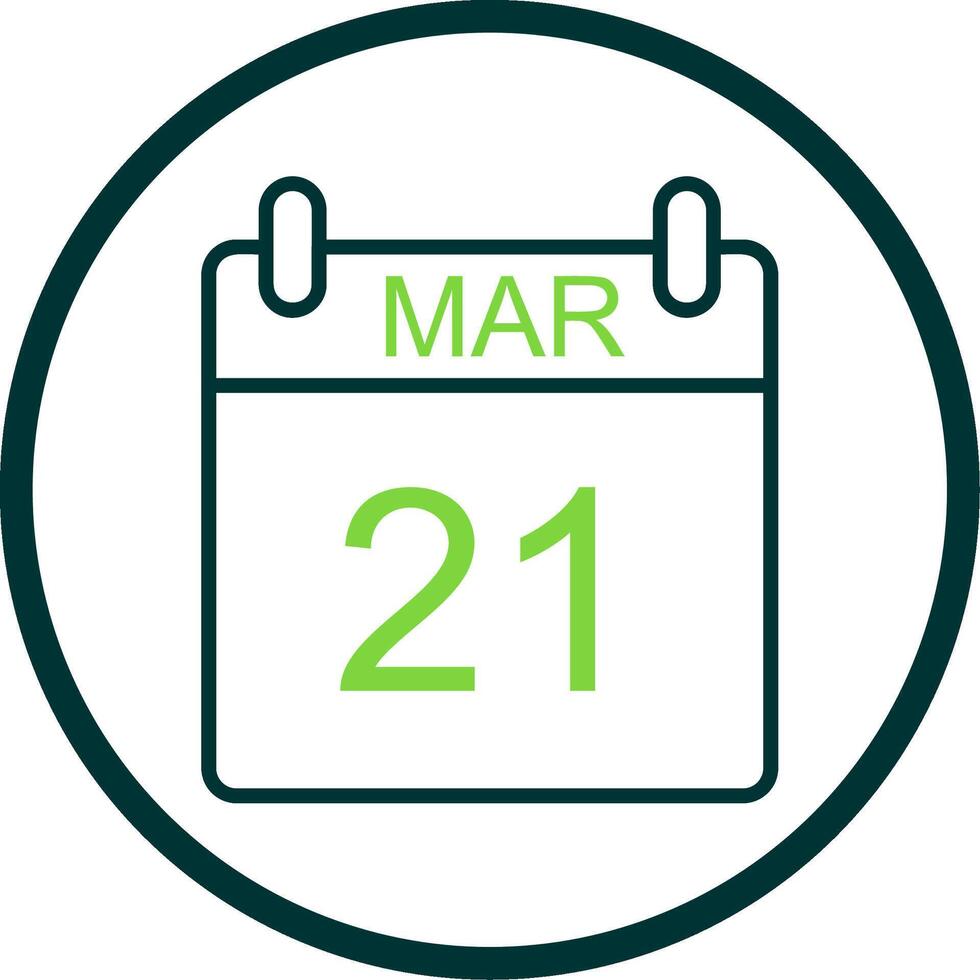March Line Circle Icon Design vector