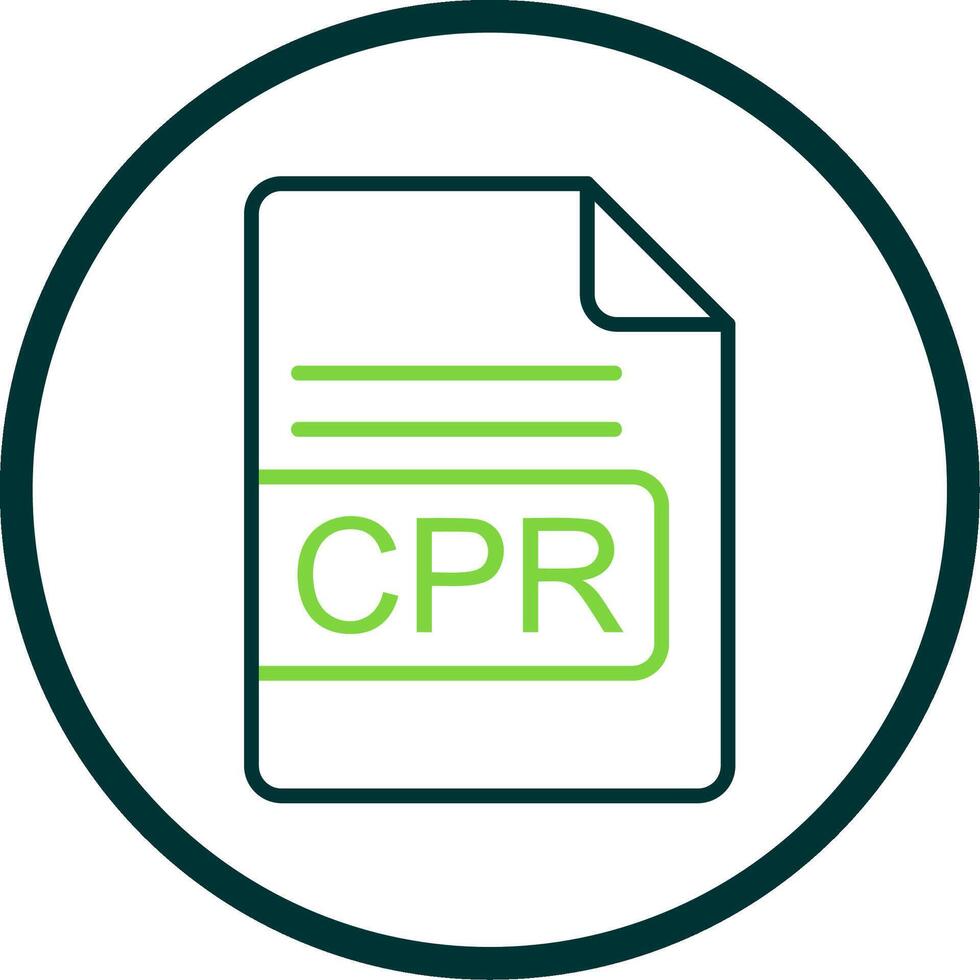 CPR File Format Line Circle Icon Design vector