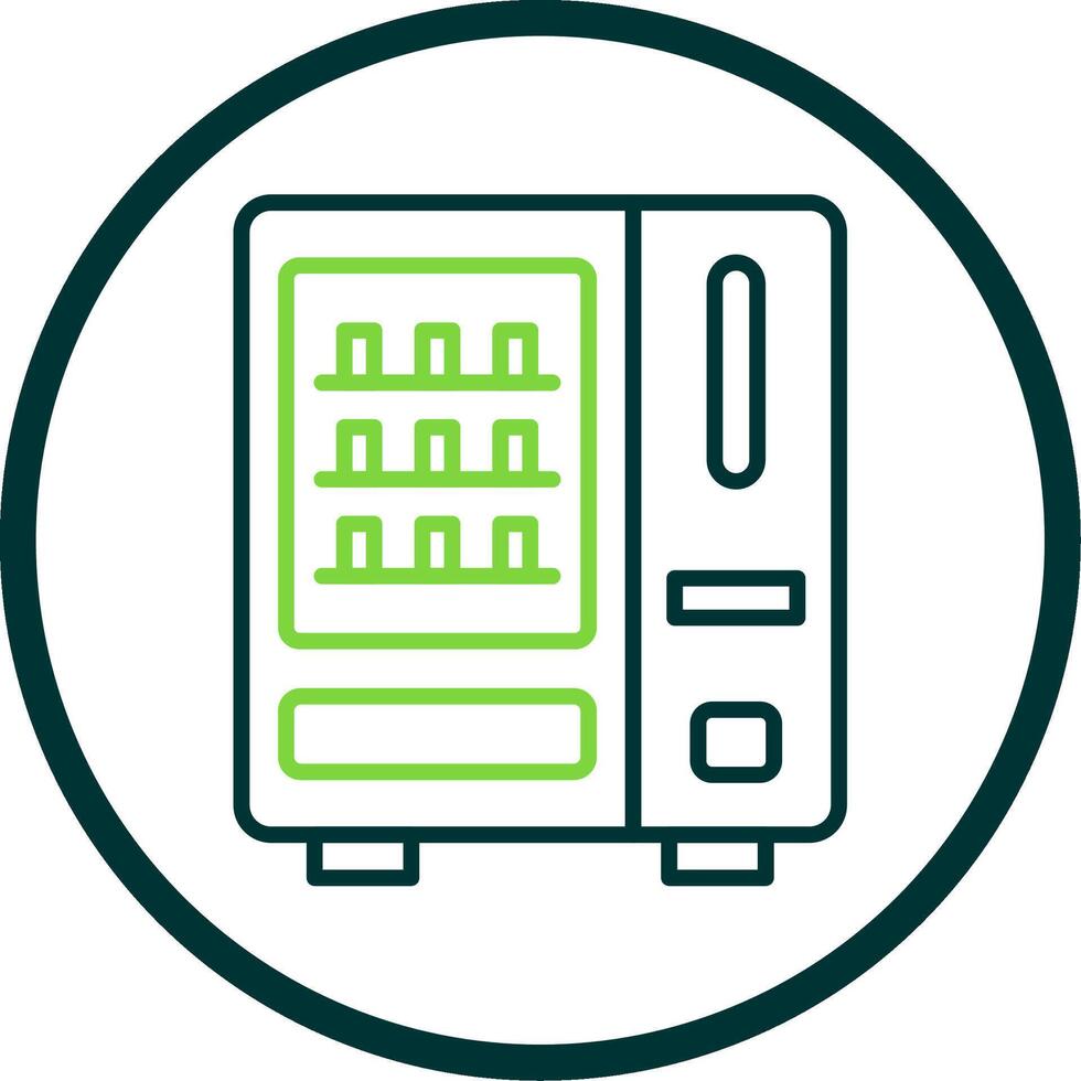 Vending Machine Line Circle Icon Design vector