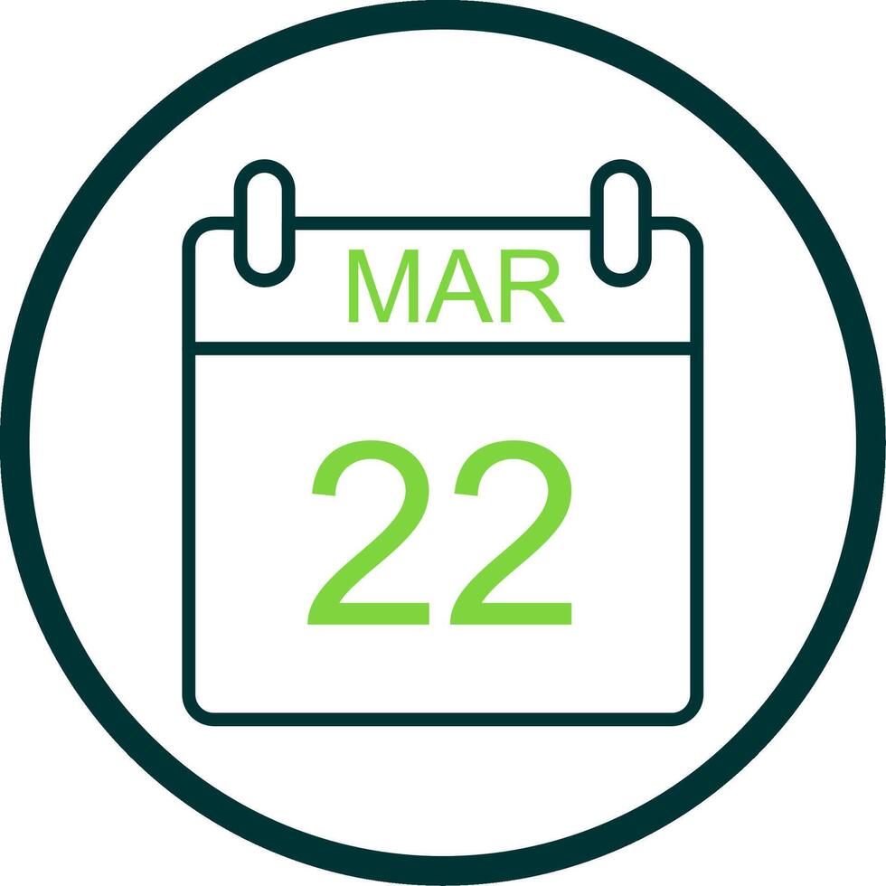 March Line Circle Icon Design vector