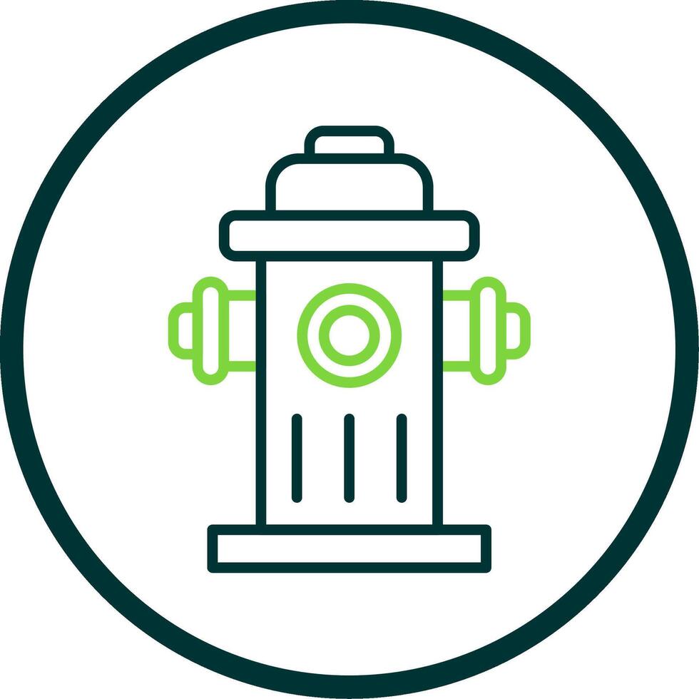 Fire Hydrant Line Circle Icon Design vector