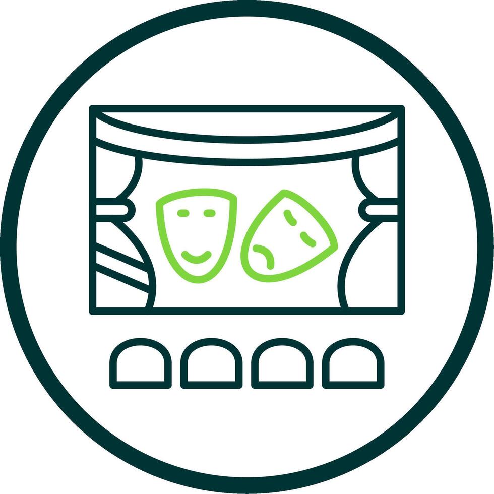 Theatre Line Circle Icon Design vector