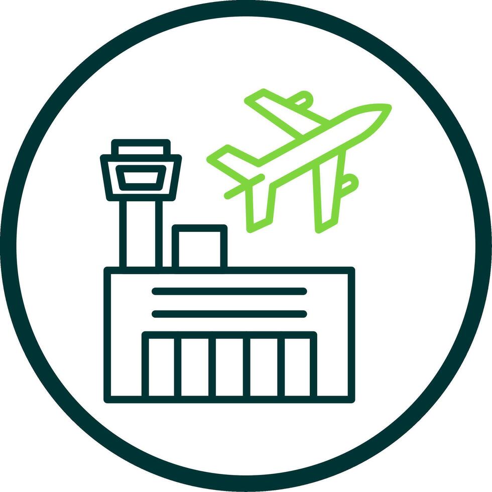 Airport Line Circle Icon Design vector