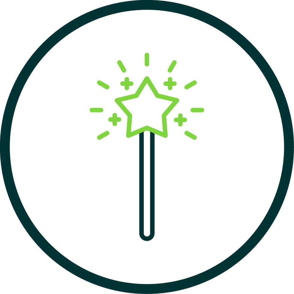Magic Wand Line Circle Icon Design vector