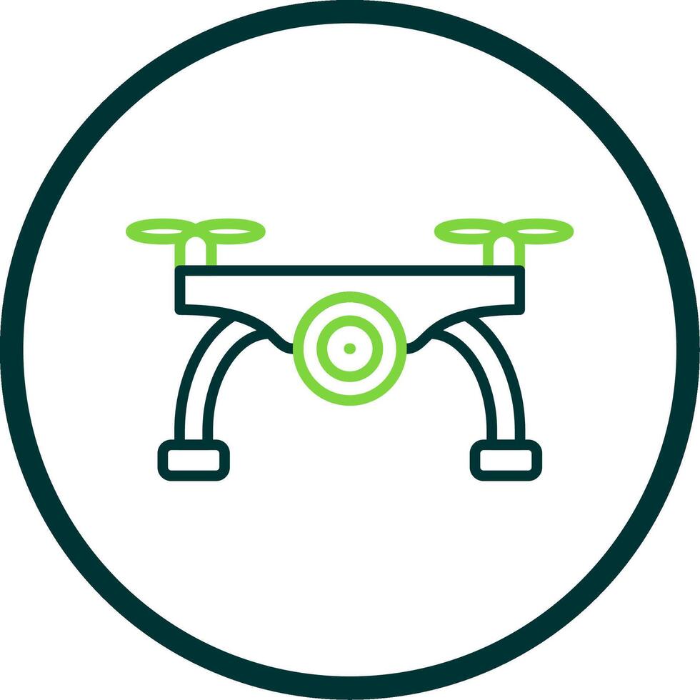 Camera Drone Line Circle Icon Design vector