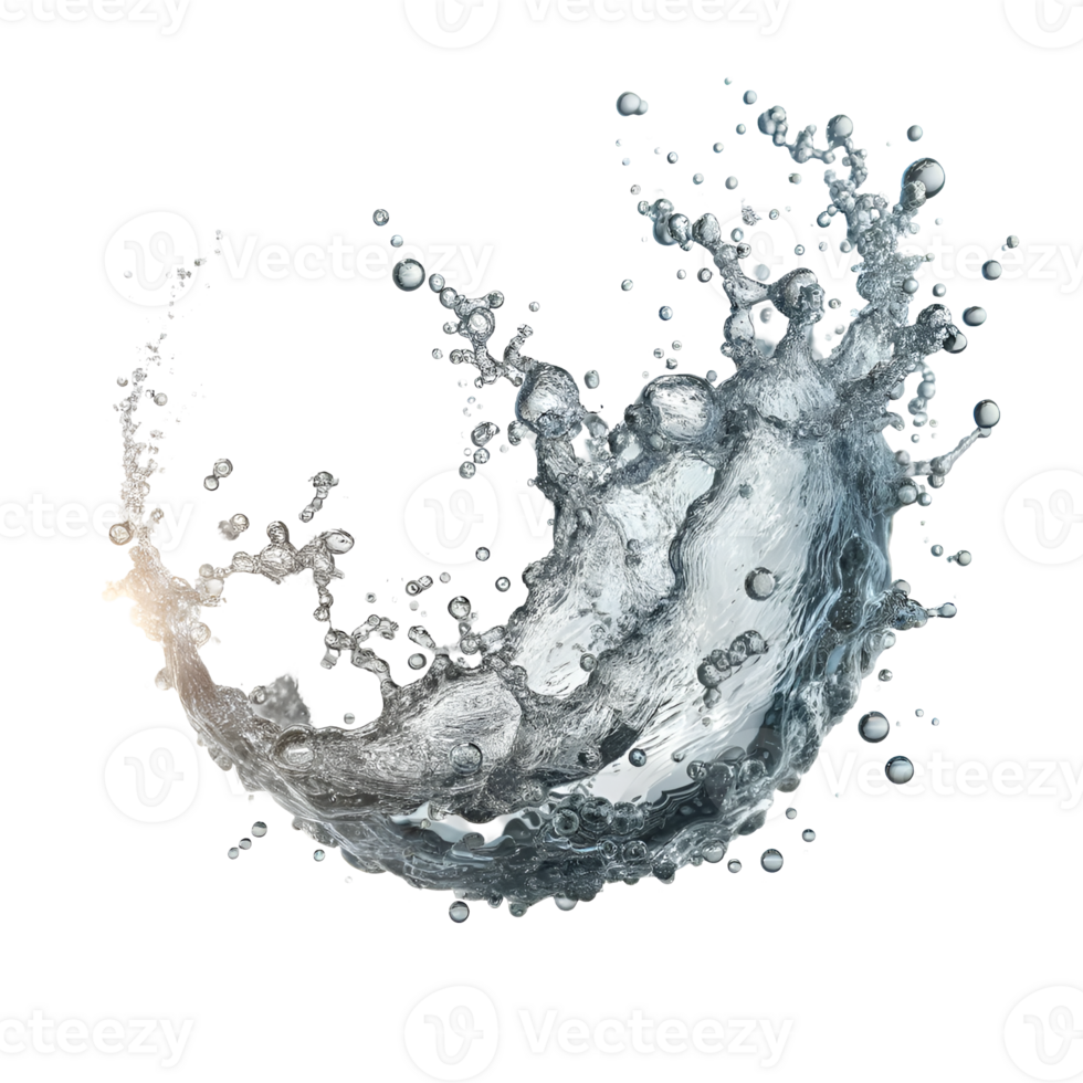 Illustration of small transparent water splashes in the air png