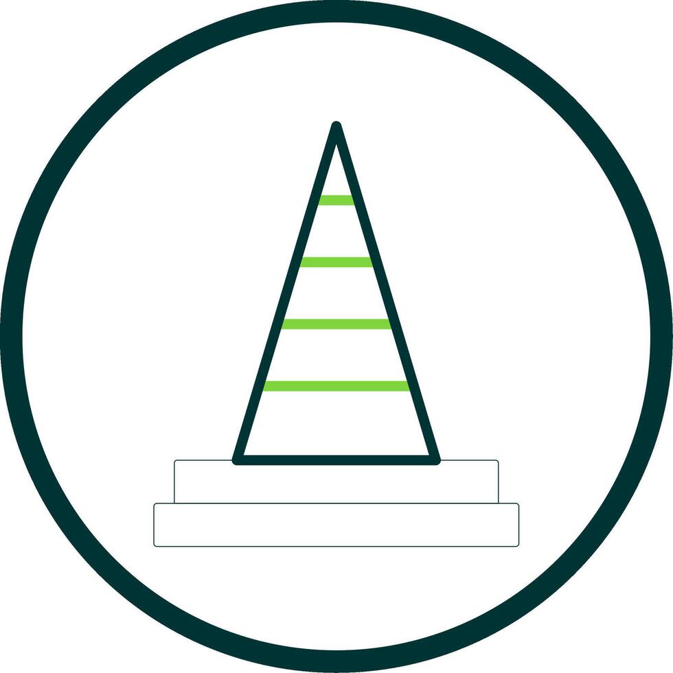 Traffic Cone Line Circle Icon Design vector
