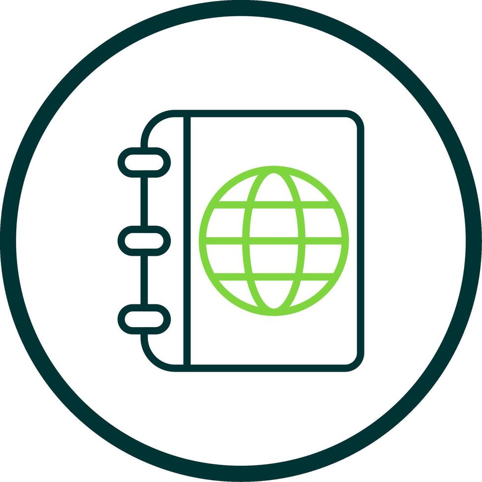 Travel Guide Line Circle Icon Design vector