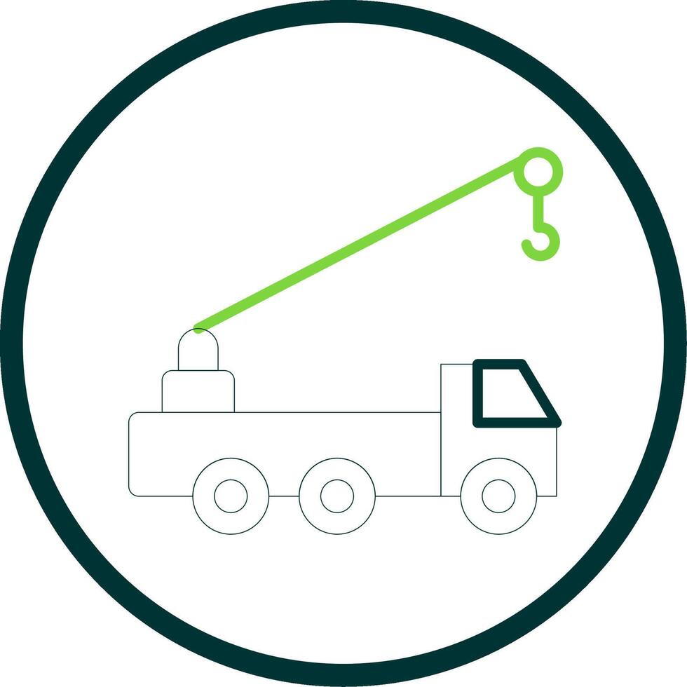 Crane Truck Line Circle Icon Design vector