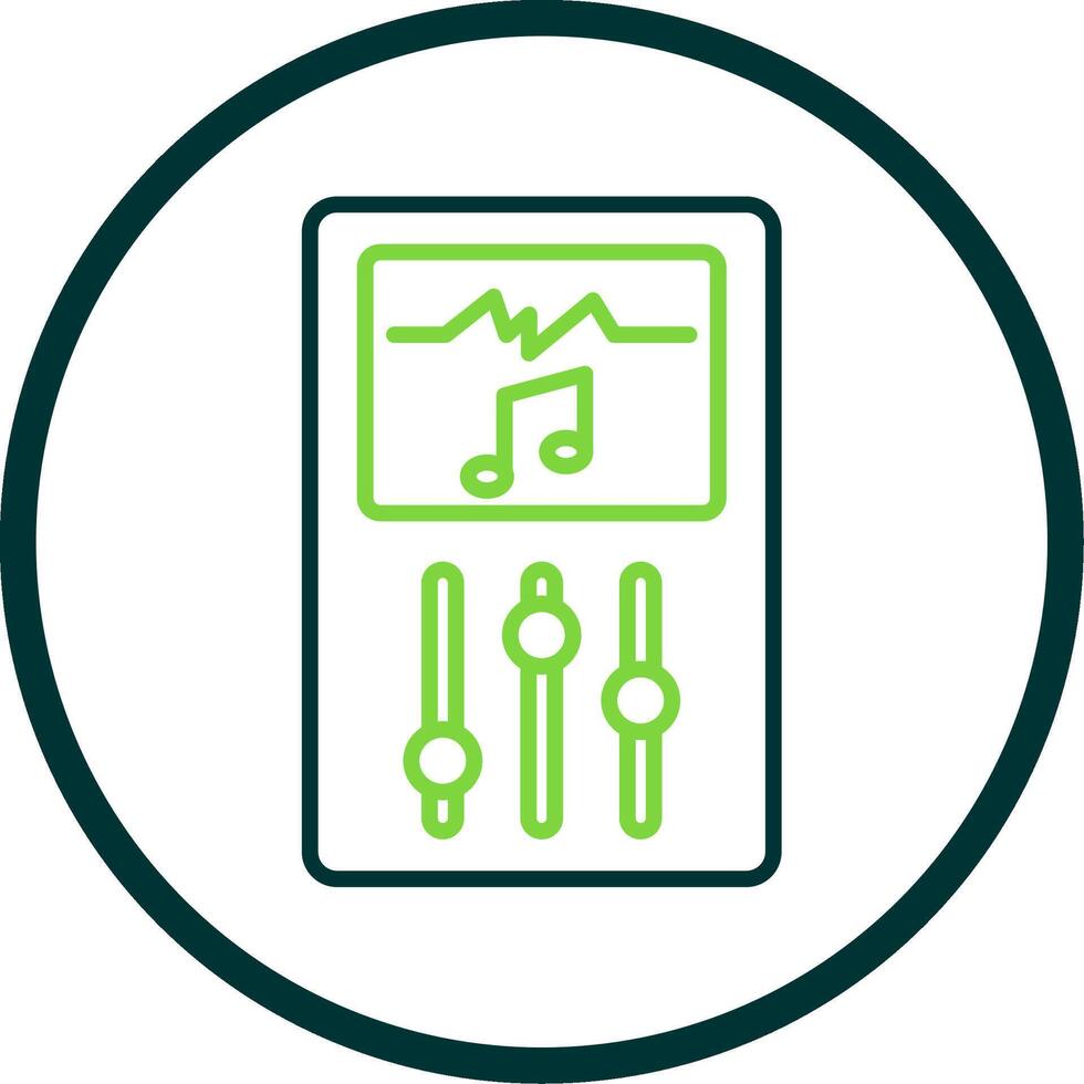 Music Player Line Circle Icon Design vector