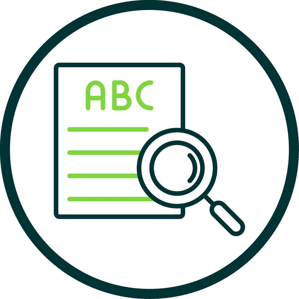 Spell Check Line Circle Icon Design vector