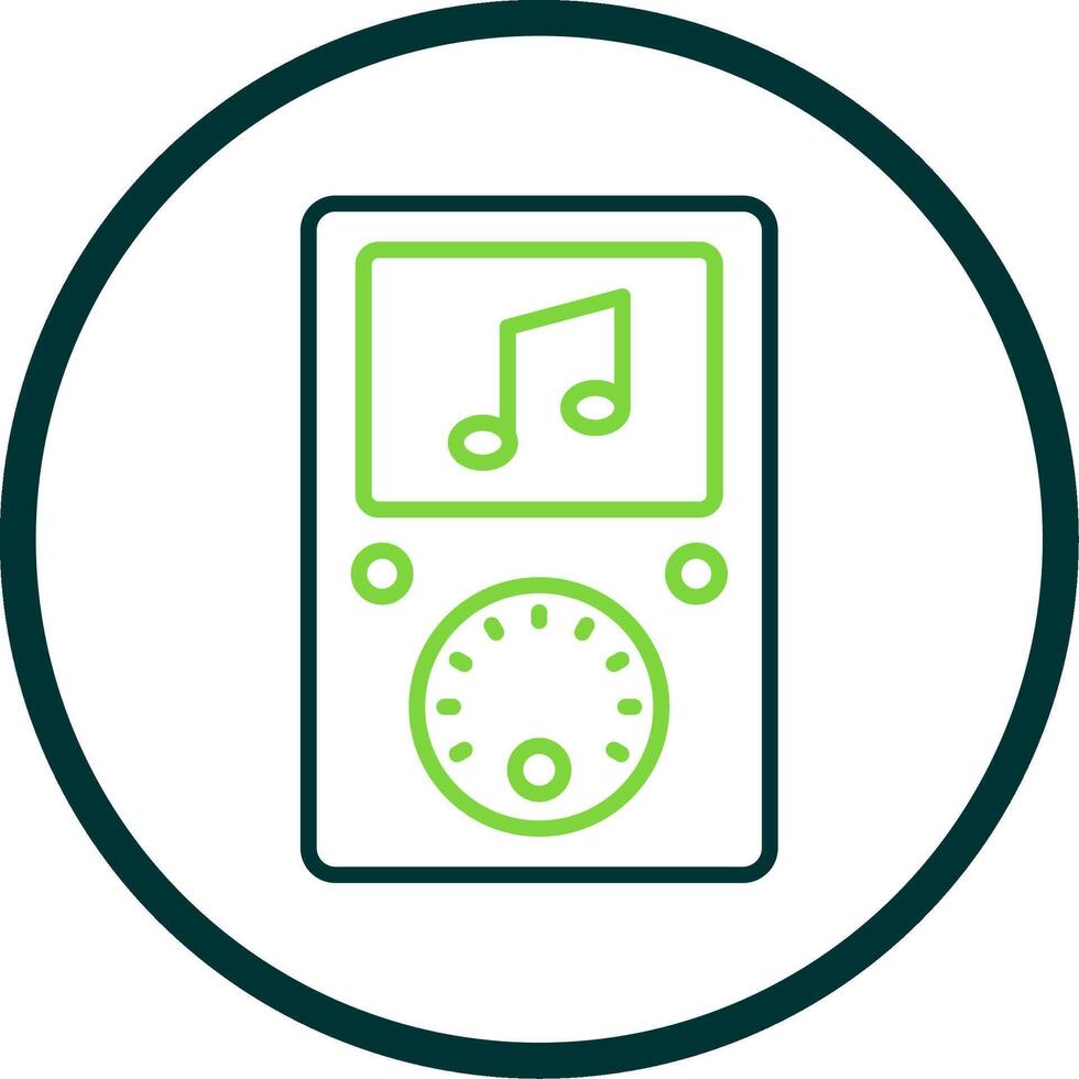 Music Player Line Circle Icon Design vector