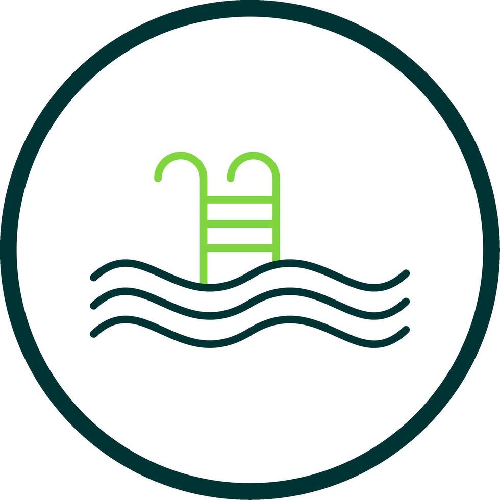 Swimming Pool Line Circle Icon Design vector