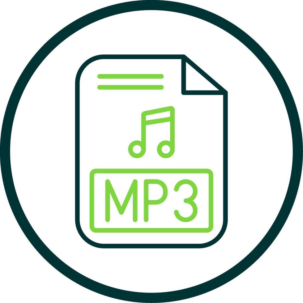 mp3 línea circulo icono diseño vector