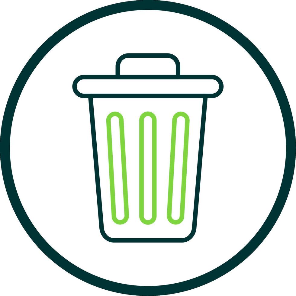 Dustbin Line Circle Icon Design vector