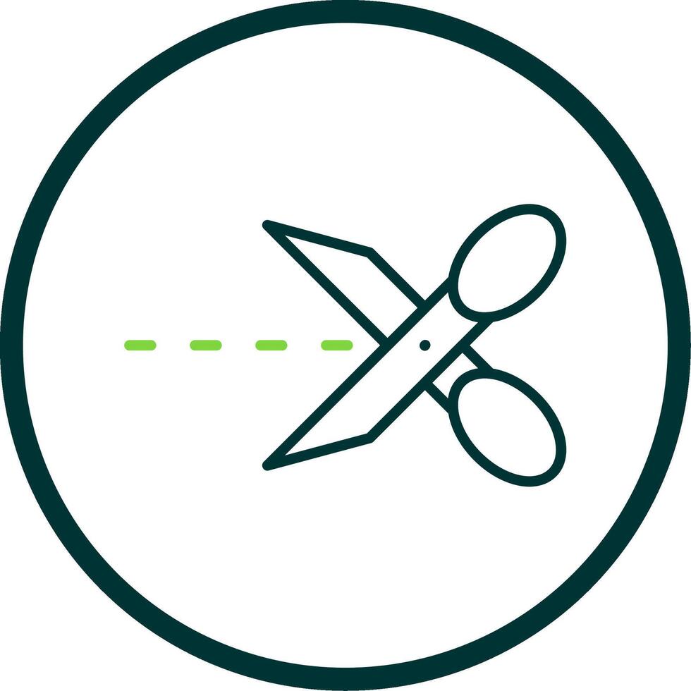 Cut Line Circle Icon Design vector