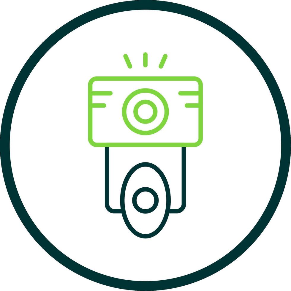 Camera Flash Line Circle Icon Design vector