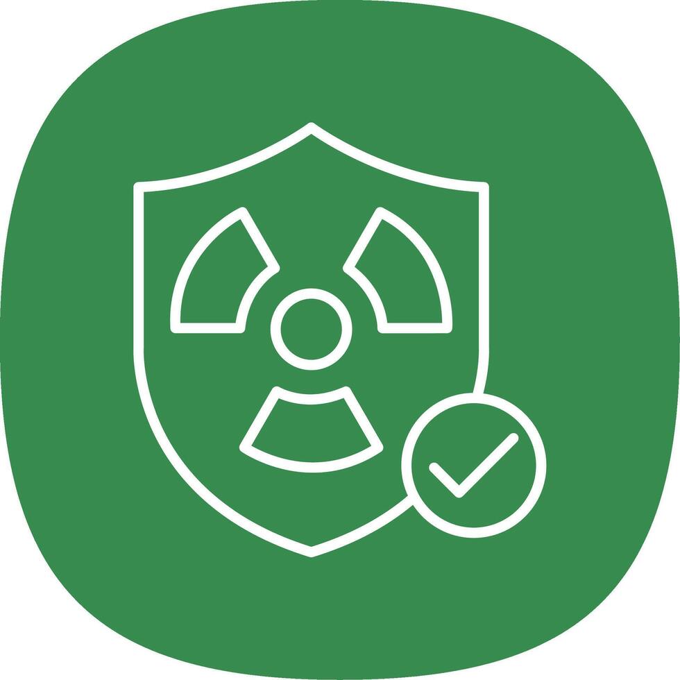 Safety Nuclear Line Curve Icon Design vector