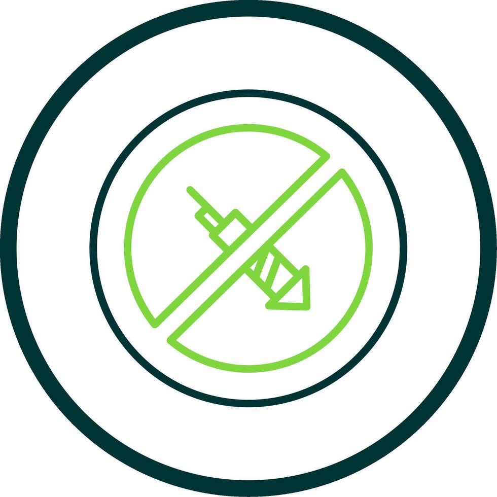 No Firework Line Circle Icon Design vector