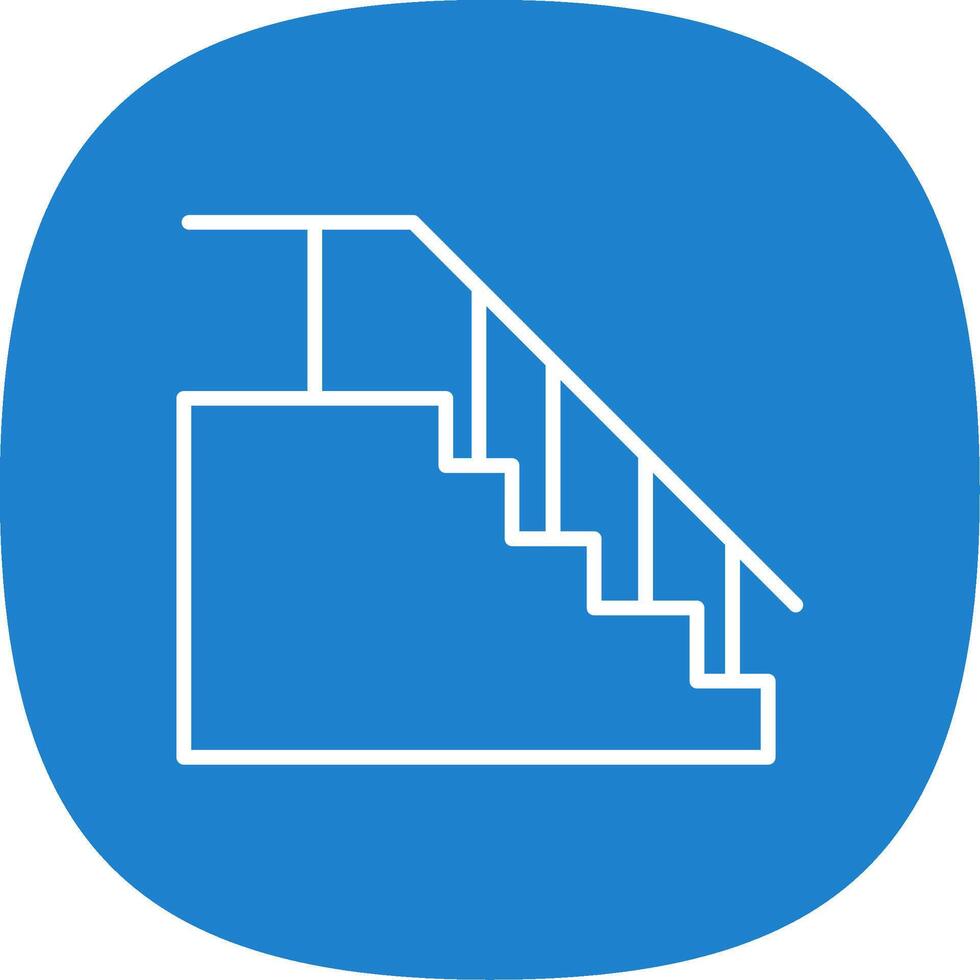 Stairs Line Curve Icon Design vector