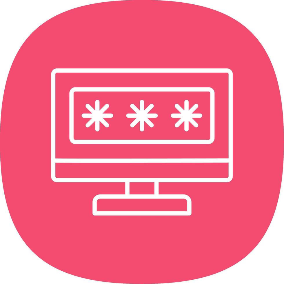Security Computer Password Line Curve Icon Design vector