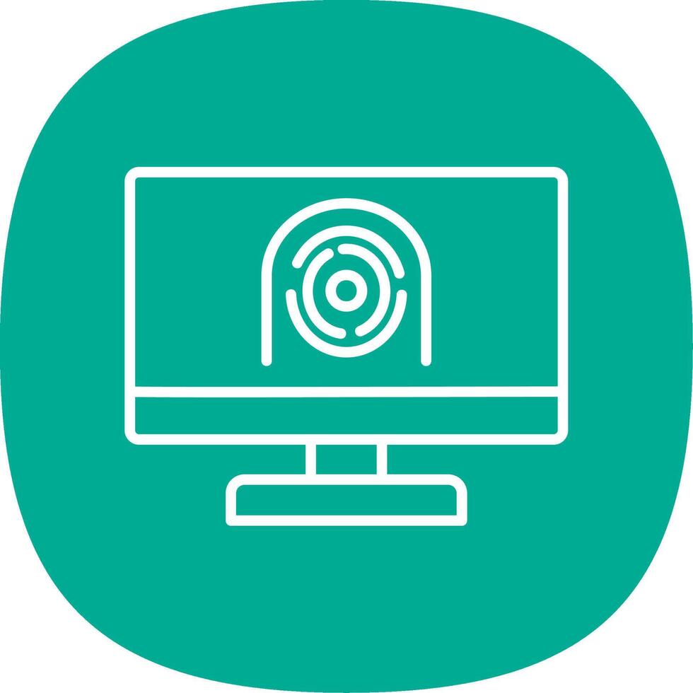 Security Computer Faceprint Line Curve Icon Design vector