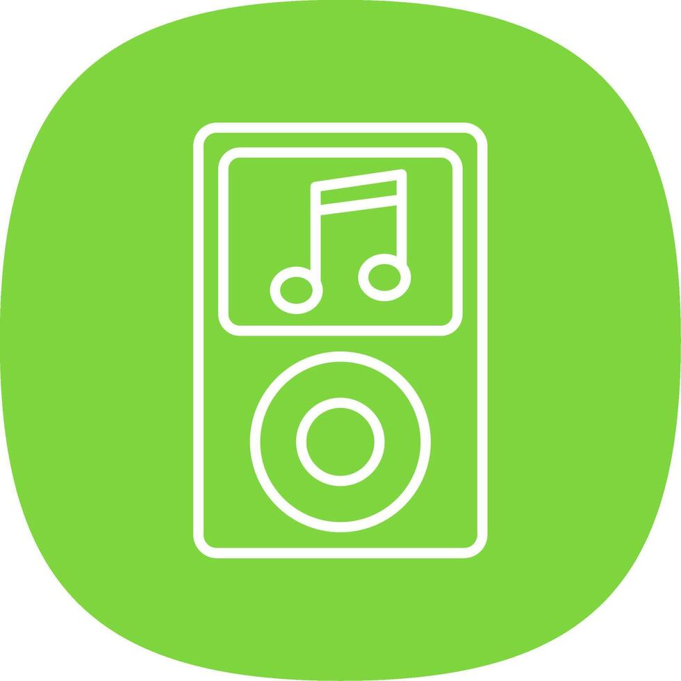 Music Player Line Curve Icon Design vector