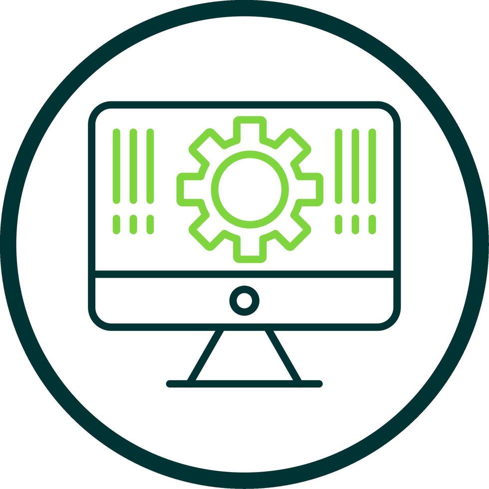 Monitor Line Circle Icon Design vector
