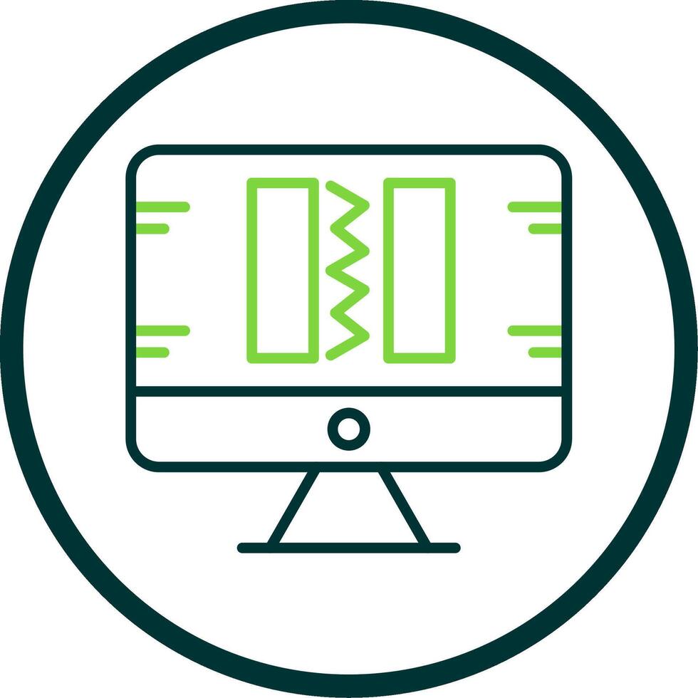 Broken Code Line Circle Icon Design vector