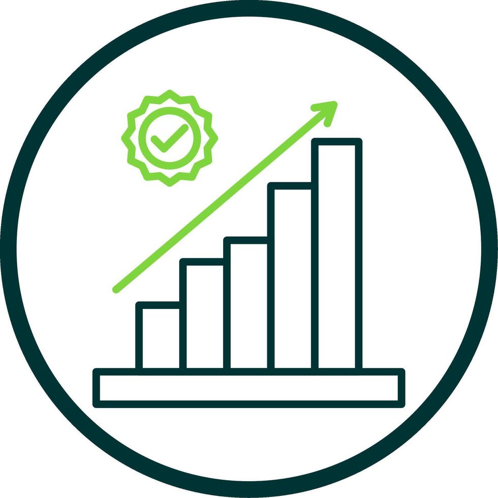 Bar Chart Line Circle Icon Design vector