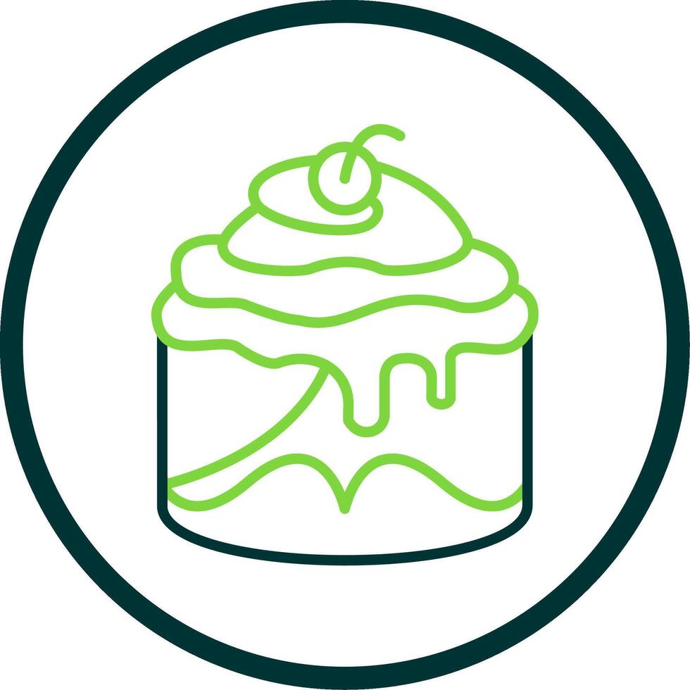 Cinnamon Roll Line Circle Icon Design vector