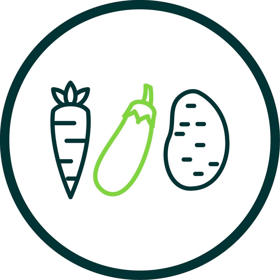 Vegetables Line Circle Icon Design vector