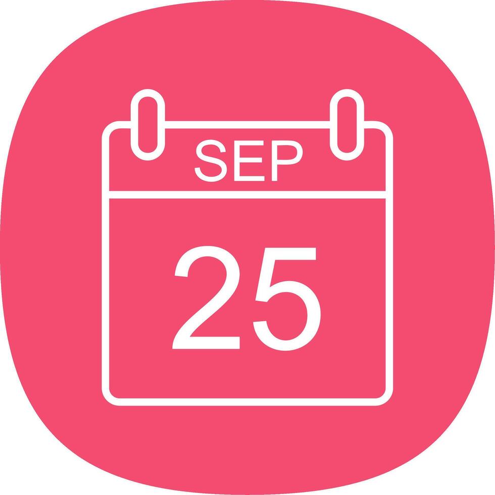 September Line Curve Icon Design vector