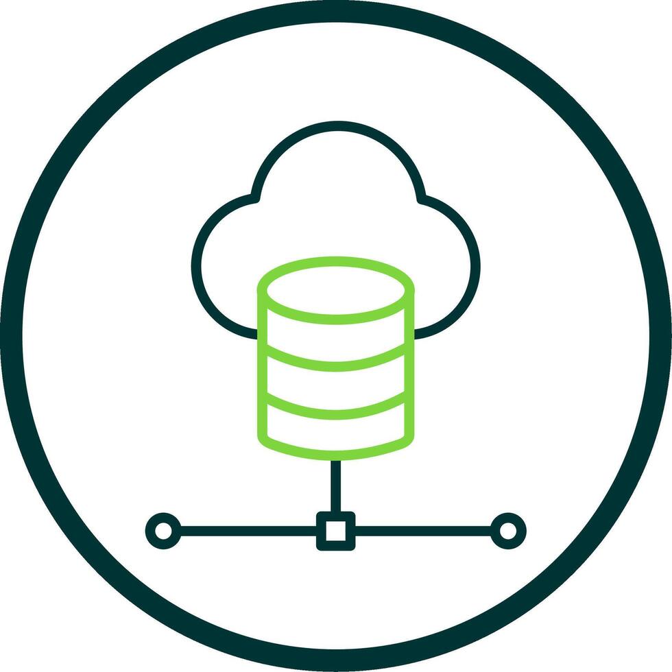 Cloud Database Line Circle Icon Design vector