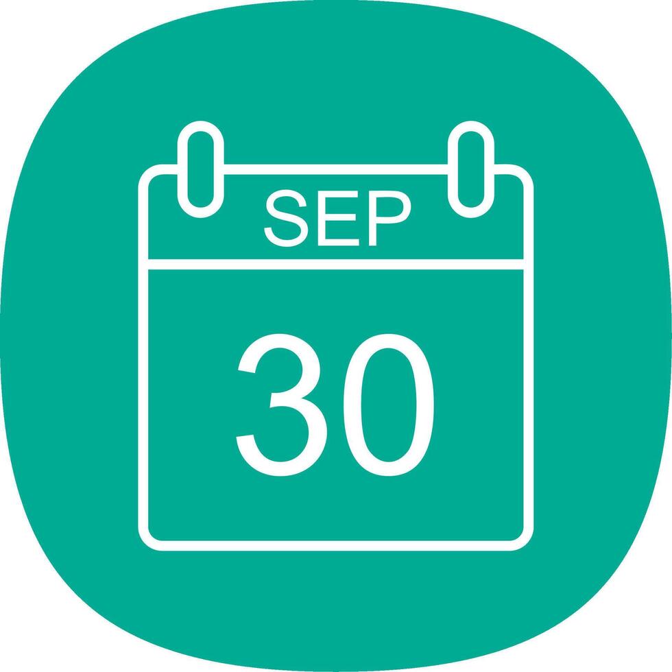 September Line Curve Icon Design vector