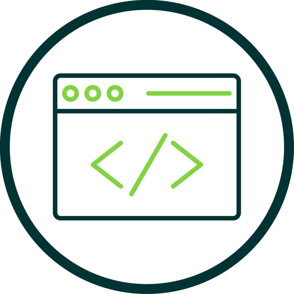 Coding Line Circle Icon Design vector
