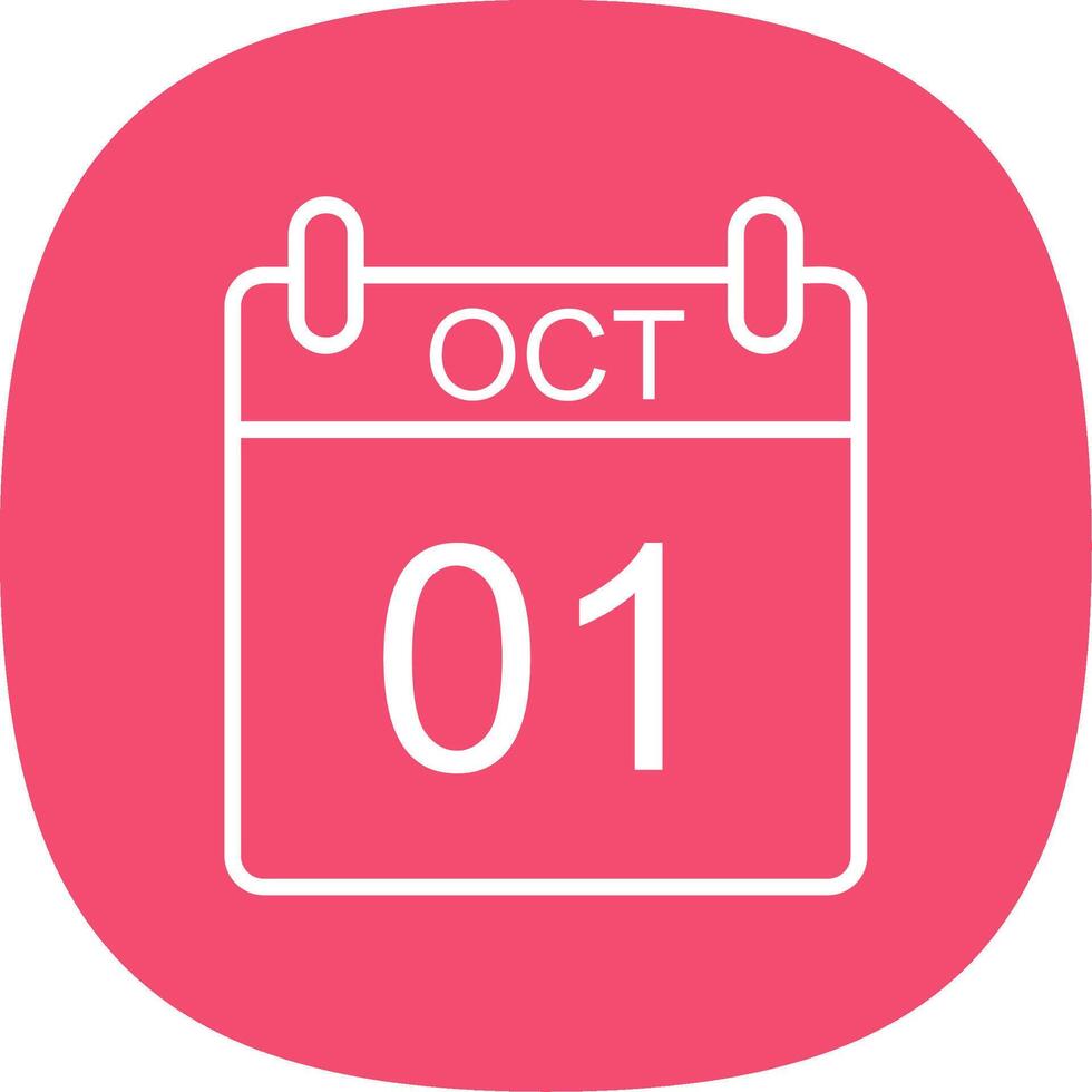 October Line Curve Icon Design vector