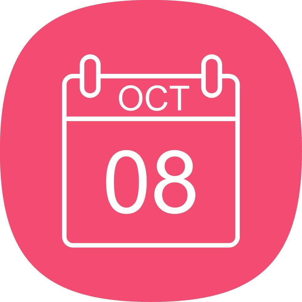 October Line Curve Icon Design vector