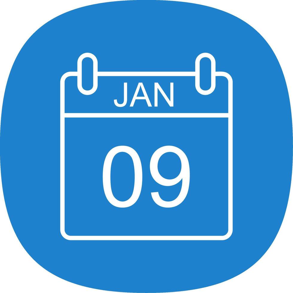 January Line Curve Icon Design vector