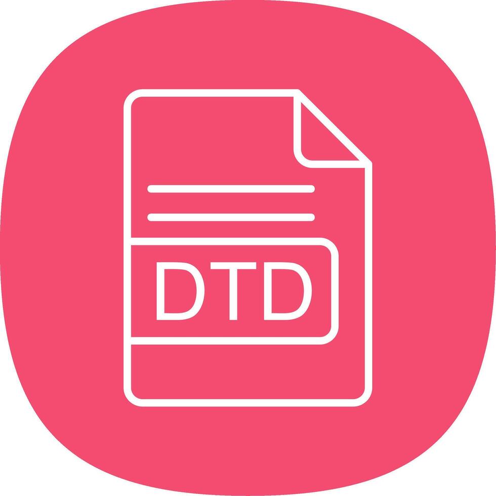 DTD File Format Line Curve Icon Design vector