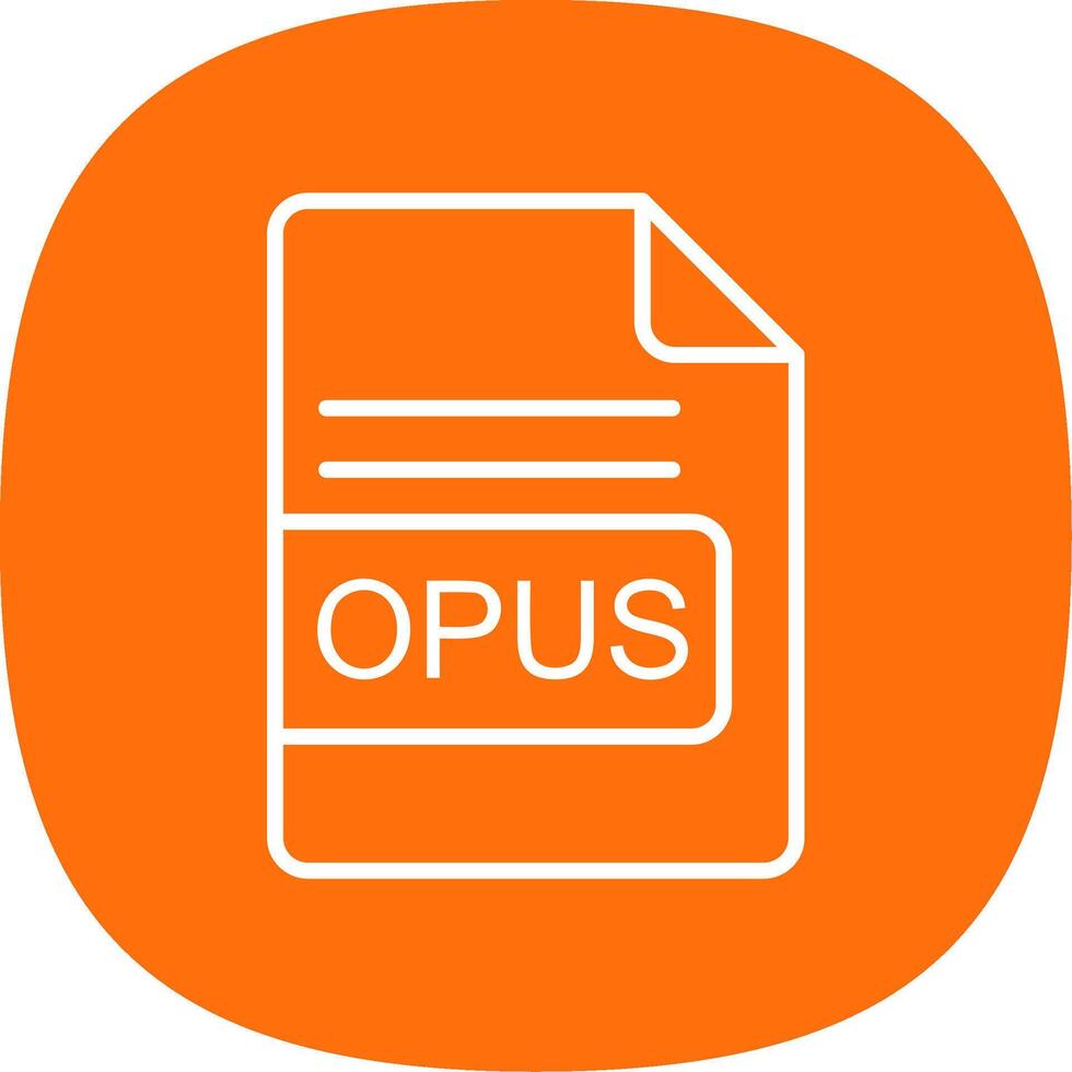 OPUS File Format Line Curve Icon Design vector