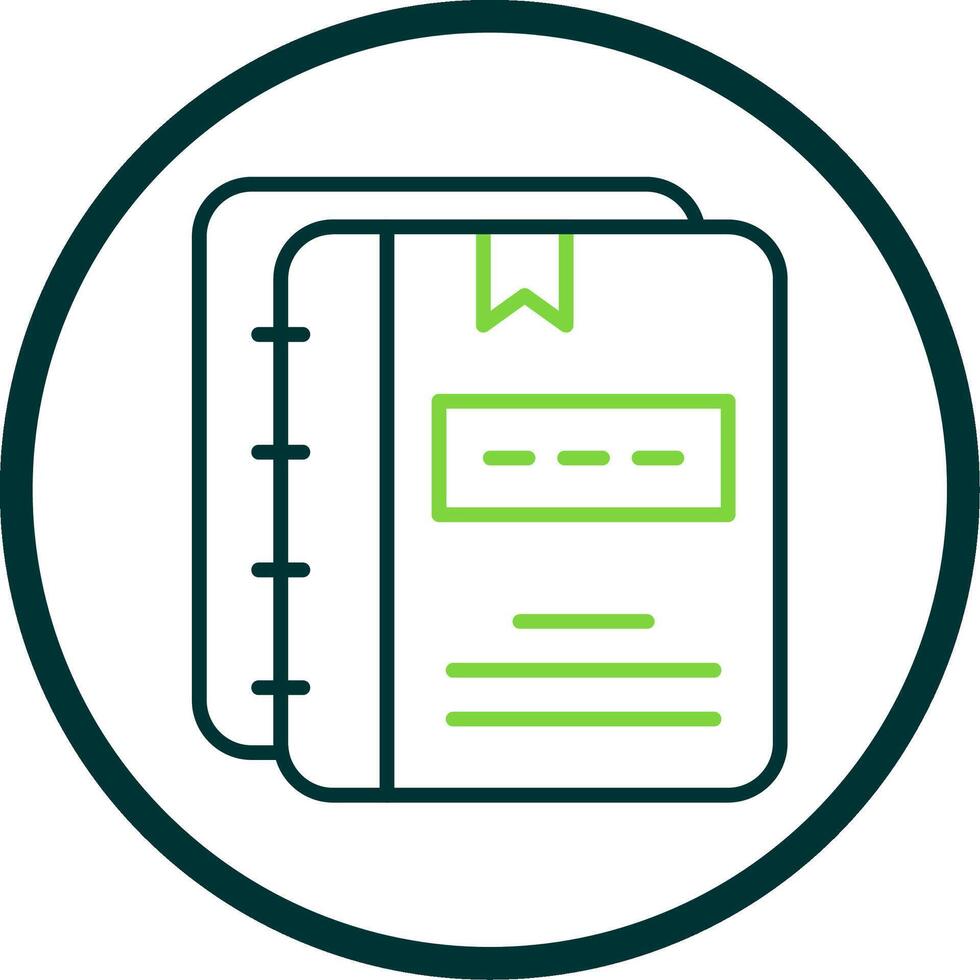 Notebooks Line Circle Icon Design vector