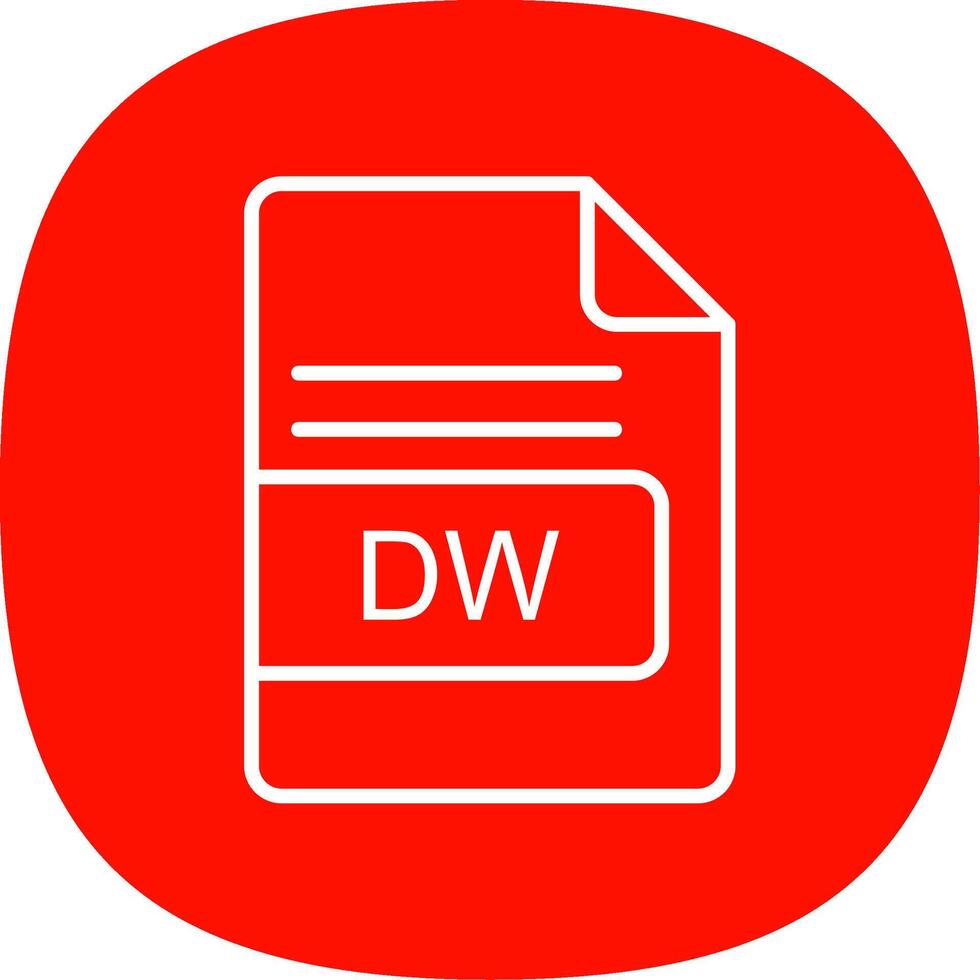 dw archivo formato línea curva icono diseño vector