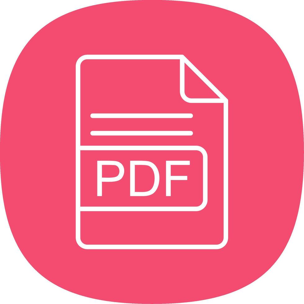 PDF File Format Line Curve Icon Design vector