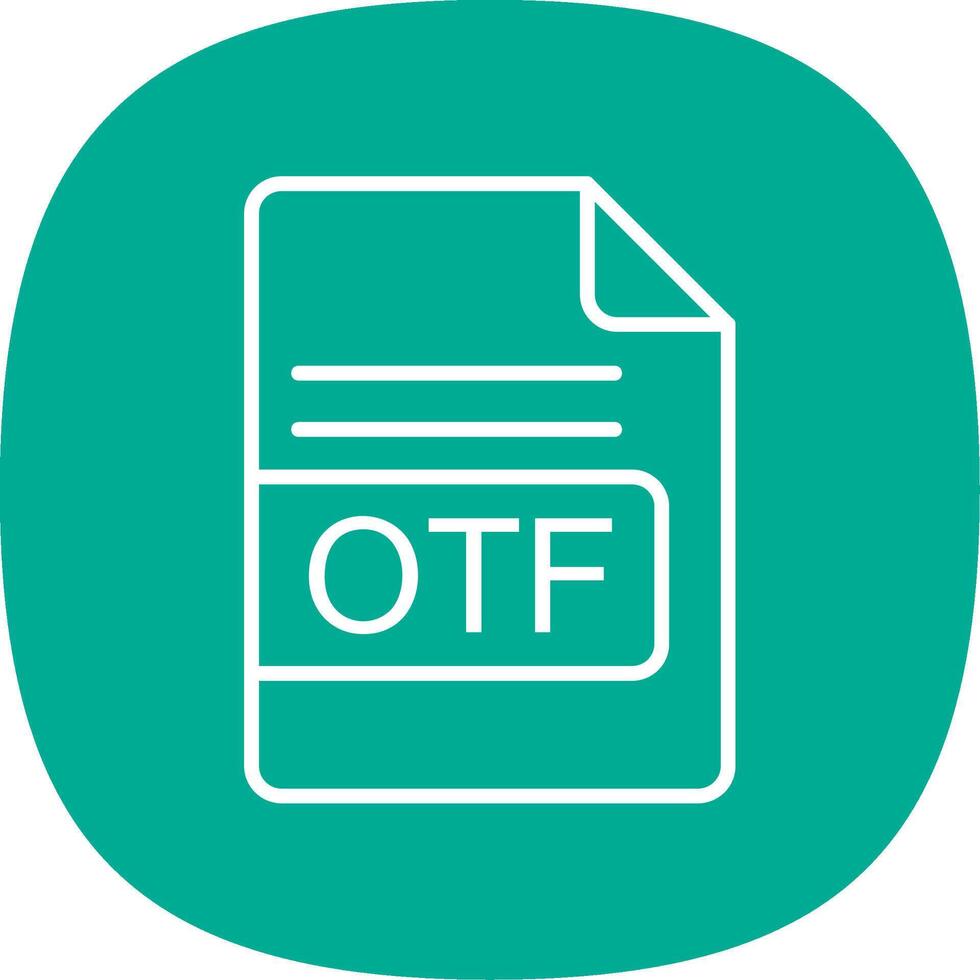 otf archivo formato línea curva icono diseño vector