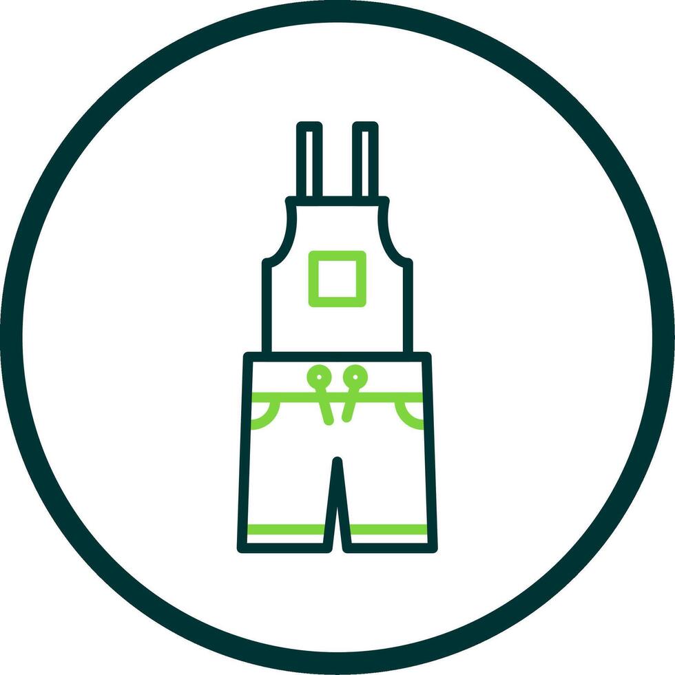 Dungarees Line Circle Icon Design vector