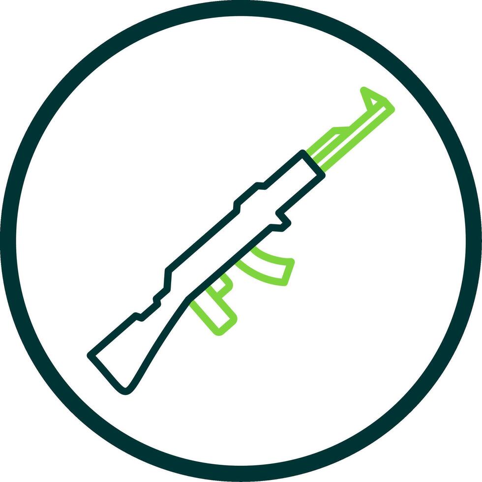 Gun Line Circle Icon Design vector