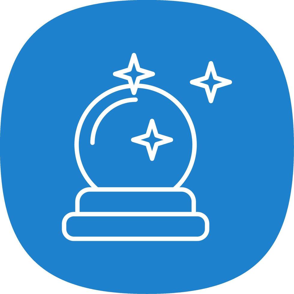 Crystal Ball Line Curve Icon Design vector