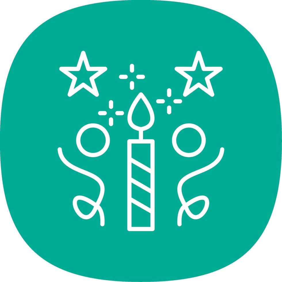 Candle Line Curve Icon Design vector